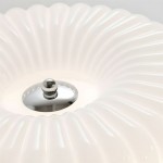 Prythos Cream Textured Glass Round Bauhaus Ceiling Light