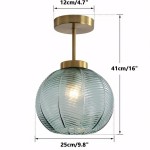 Syndrax Stripe Stained Glass Globe Ceiling Light