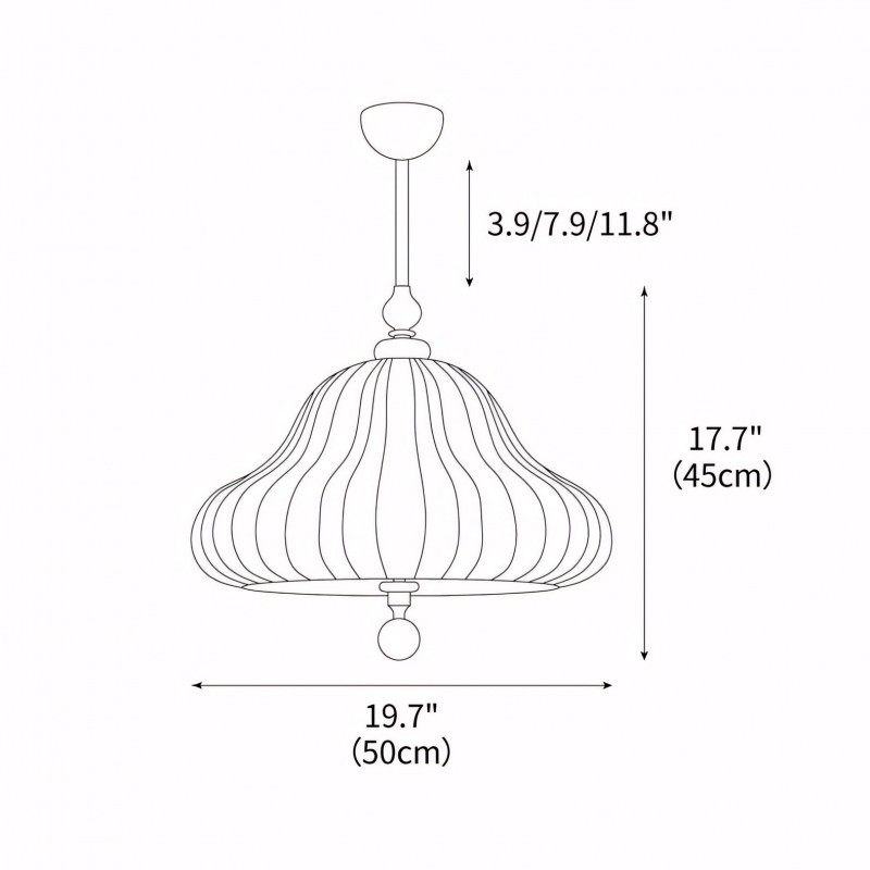 Ythar Wabi Sabi Wood Fabric Pendant Light