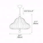 Ythar Wabi Sabi Wood Fabric Pendant Light