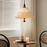 Ythar Wabi Sabi Wood Fabric Pendant Light