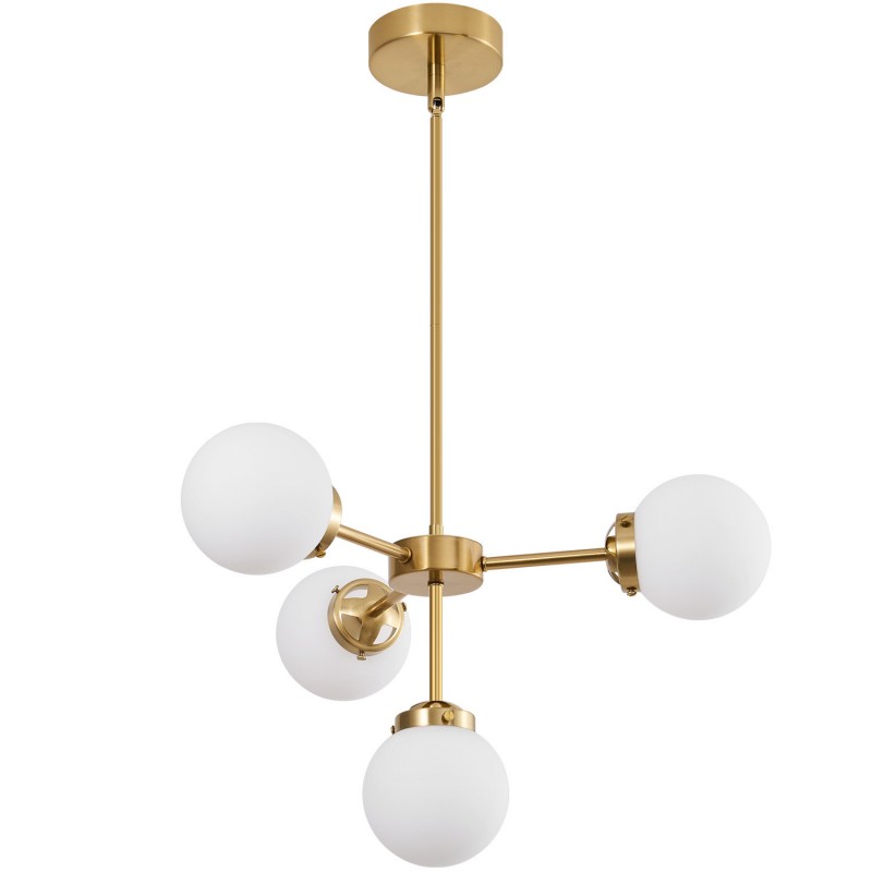 Aelithor 4 Light Opal White Glass Globe Chandelier