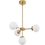 Aelithor 4 Light Opal White Glass Globe Chandelier