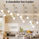 Aelithor 4 Light Opal White Glass Globe Chandelier