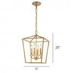 Hexon Antique Brass Gilded Iron Lantern Pendant Light