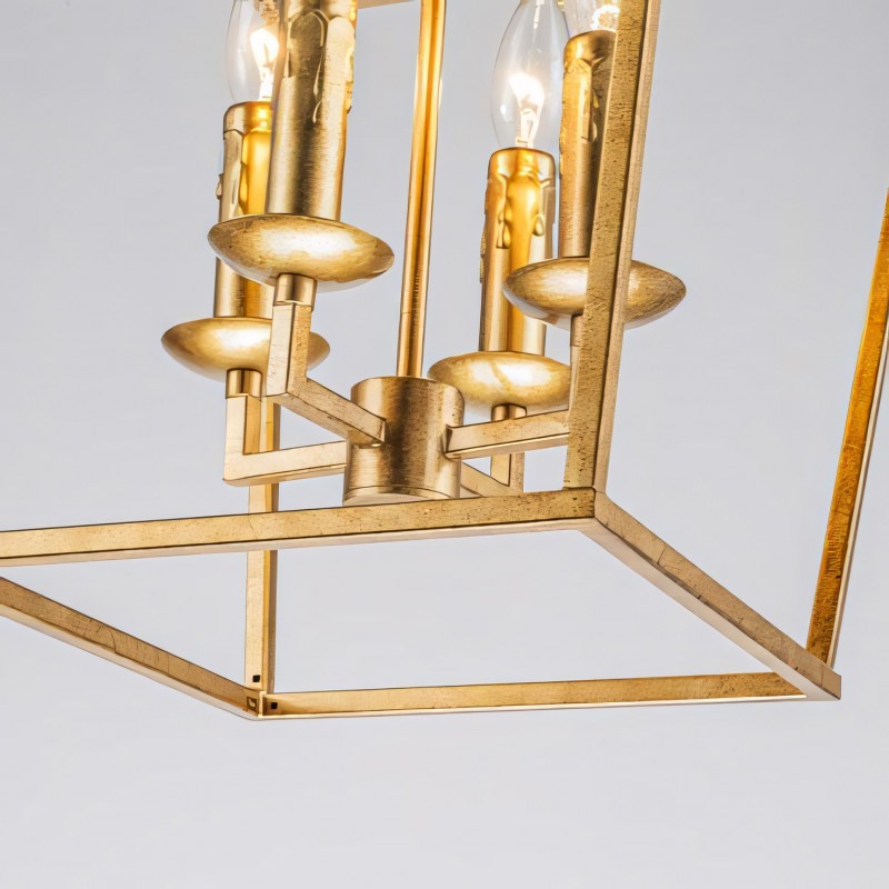 Hexon Antique Brass Gilded Iron Lantern Pendant Light
