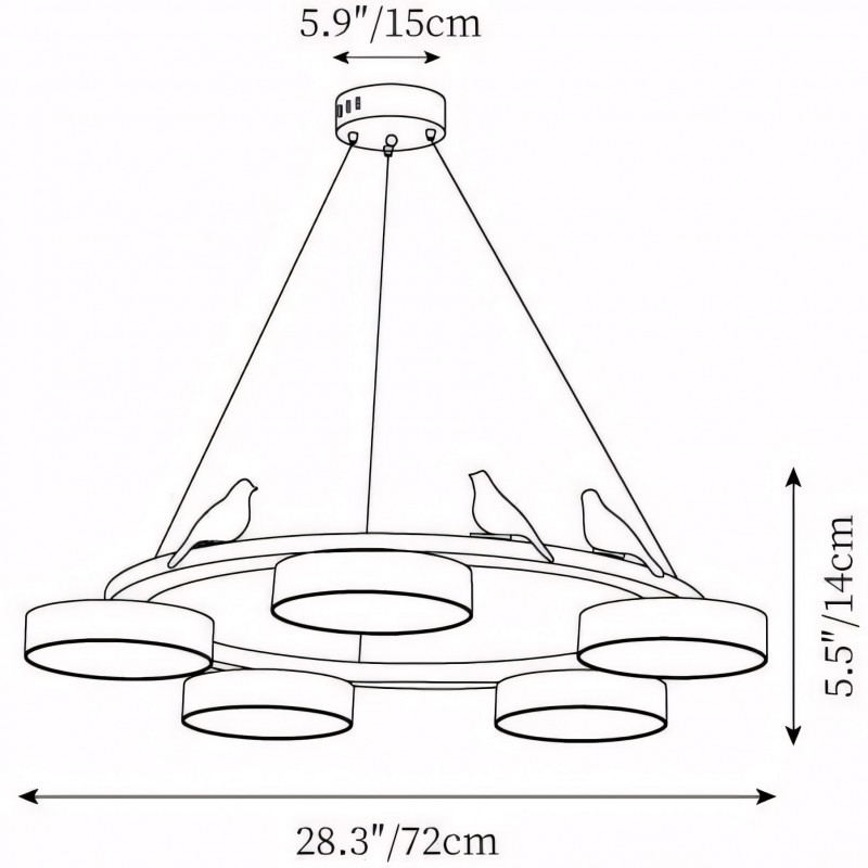 Myrithor Macarons Bird Woon Round Chandelier