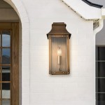 Montague Vintage Brass Outdoor Waterproof Wall Mounted Lantern Sconce