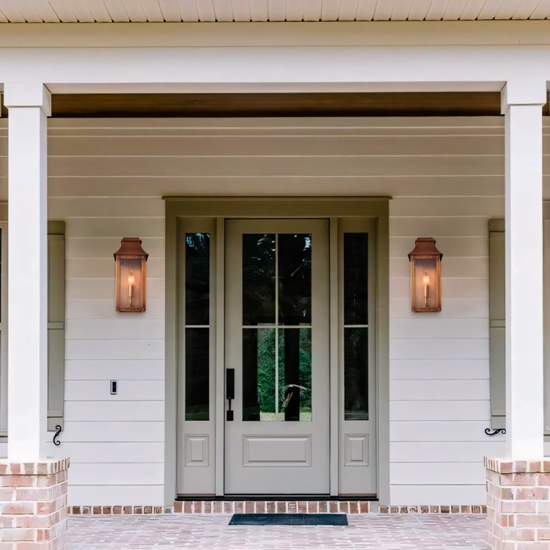 Montague Vintage Brass Outdoor Waterproof Wall Mounted Lantern Sconce