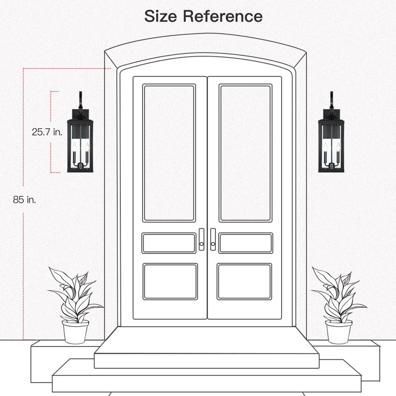 Phelon Large Black Metal Lantern Outdoor Wall Sconce