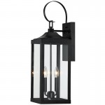 Phelon Large Black Metal Lantern Outdoor Wall Sconce