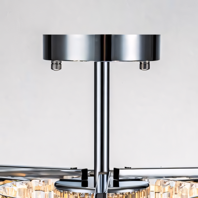 Ryxar Round Ribbed Crystal Semi Flush Mount Light