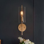 Aldorix Bronze Seedy Glass Cylinder Wall Sconce