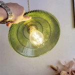 Draxith Retro Japanese Striped Stained Glass Droplight