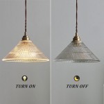Draxith Retro Japanese Striped Stained Glass Droplight