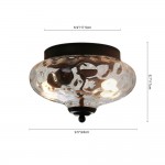 Eryndor Antique Sugar Pot Lid Water Ripple Glass Flush Mount Light