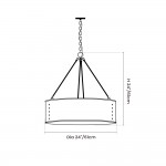 Quillan Industrial Large Black Drum Pendant Light For Dining Room