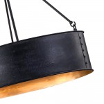 Quillan Industrial Large Black Drum Pendant Light For Dining Room