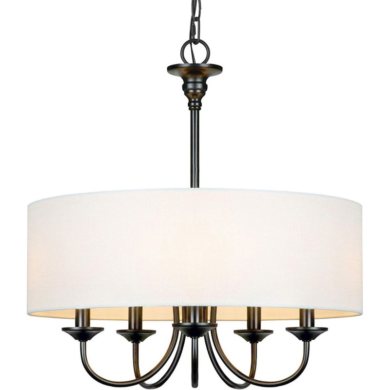 Nyneve 5 Light Dimmable Fabric Drum Chandelier