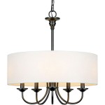 Nyneve 5 Light Dimmable Fabric Drum Chandelier