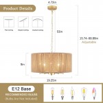 Haynes Rustic Rattan Dimmable Drum Pendant Light