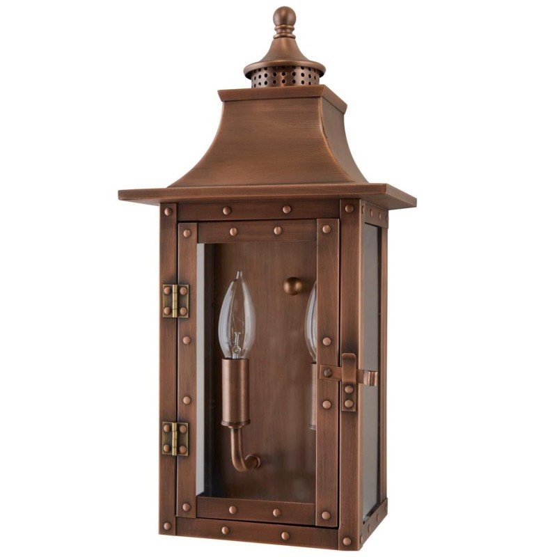Orynth Vintage Solid Brass Wet Rated Lantern Sconce