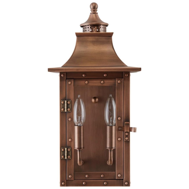 Orynth Vintage Solid Brass Wet Rated Lantern Sconce