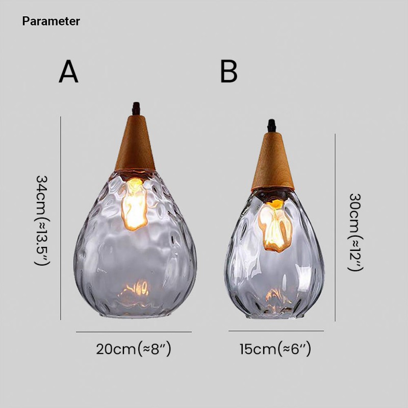 Uranix Cone Shape Water Ripple Glass Pendant Light