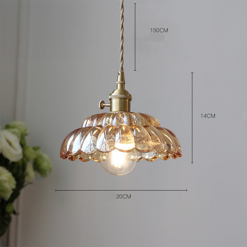 Worlanth Mid Century Clear Glass Flower Pendant Light