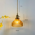 Zyrion Retro Ribbed Clear Glass Pendant Light
