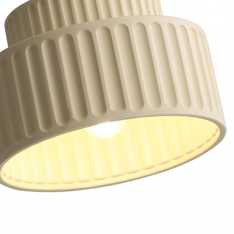 Draxithor Wabi Sabi Fluted Resin Cream Pendant Light
