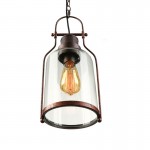 Eryxis Industrial Vintage Iron Glass Jar Pendant Light