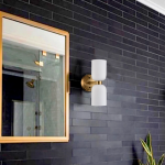 Mynith Milky Glass Tube Up Down Vanity Wall Sconce