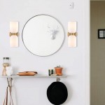 Mynith Milky Glass Tube Up Down Vanity Wall Sconce