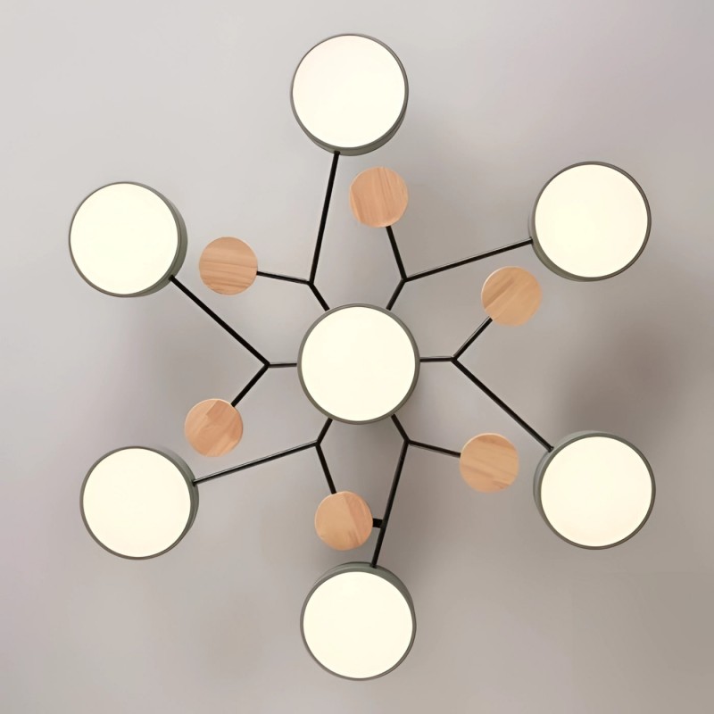 Phelith Scandinavian Round Molecule Branch Led Ceiling Light