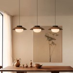 Uthar 3 Light Led Wood Color Round Pendant Light