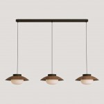 Uthar 3 Light Led Wood Color Round Pendant Light