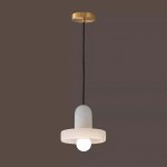 Vyndorix Farmhouse Hat Shaped Alabaster Pendant Light