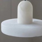 Vyndorix Farmhouse Hat Shaped Alabaster Pendant Light