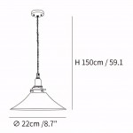 Vythar Retro Brass Cone Amber Glass Pendant Light