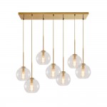 Kymar Mid Century 7-Lights Linear Cluster Globe Pendant Light