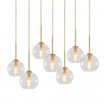 Kymar Mid Century 7-Lights Linear Cluster Globe Pendant Light