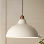 Toren Modern White Linen Drum Pendant Light