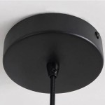 Zarek ‎Minimalist Walnut Wrought Iron Bowl Shaped Pendant Light
