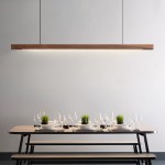 Quorix Log Style Wood Led Linear Pendant Light With Remote Control