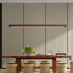 Quorix Log Style Wood Led Linear Pendant Light With Remote Control