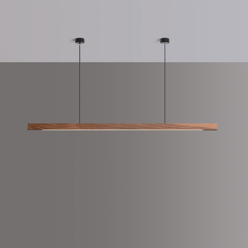 Quorix Log Style Wood Led Linear Pendant Light With Remote Control