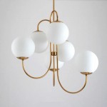 Vekton Vintage Glass Globe Gooseneck Chandelier