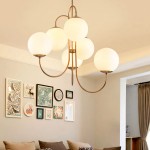 Vekton Vintage Glass Globe Gooseneck Chandelier