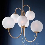 Vekton Vintage Glass Globe Gooseneck Chandelier